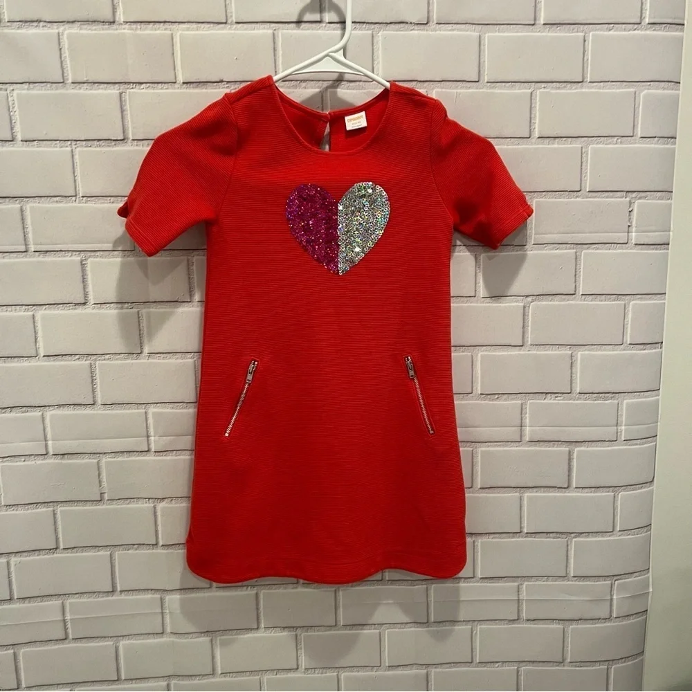 GYMBOREE girls red short sleeve casual dress /size S (4-6)